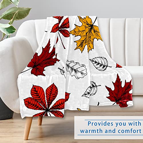 Couverture douce de qualité supérieure lit et canapé feuilles d'érable 150x100 - 7