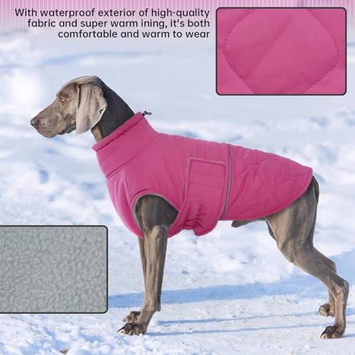 MHaustlie Warmer Hundemantel, kleine Hundewinterjacke, wasserdichte Winterbekleidung für Hunde, französische Bulldogge Mantel, Hundeschneejacke, Bichon, West Highland Terrier(Rosa, S)