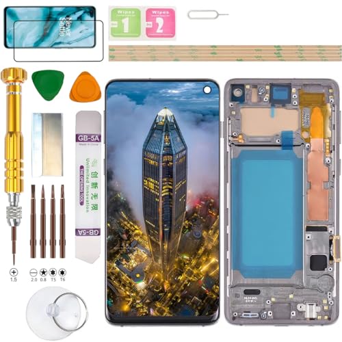 Image of (No Fingerprint) LCD Display Assembly for Samsung Galaxy S10 (4G Version) SM-G973F /DS, G973U, G973U1, G973W, G973N, G973X, SCV41, G973C Screen Replacement kit (Black)