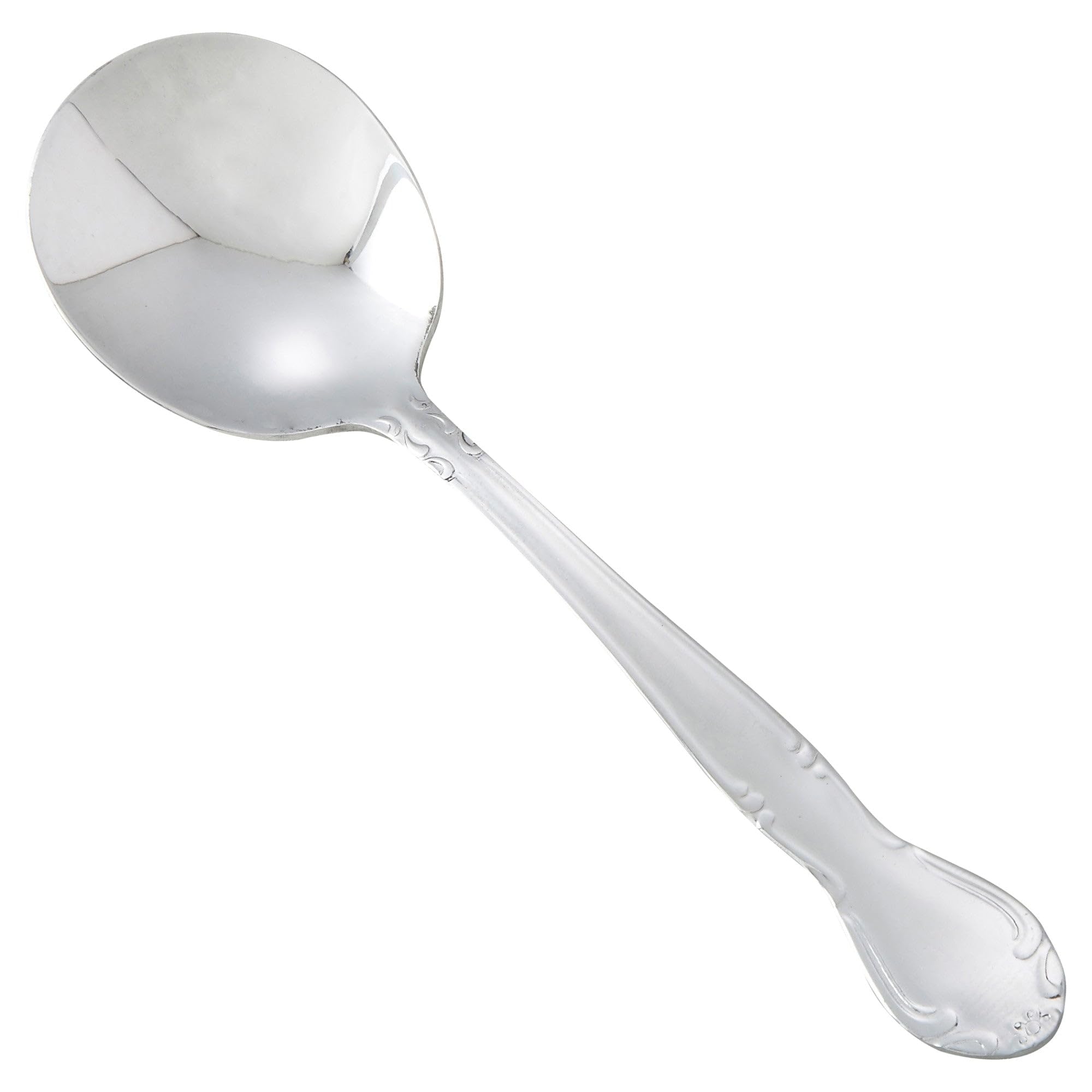 Elegance Mirror Bouillon Spoon by Winco – Stainless Steel, Silver, Model 0024-04