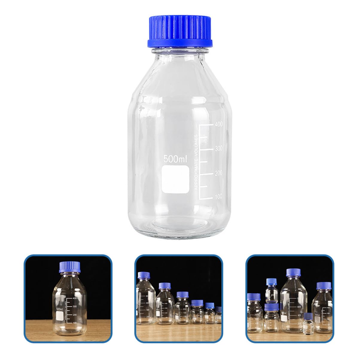 NUOBESTY 3stücke Glasprobenflasche Chemikalienflasche Wiederverwendbar Laborflasche Mit Dichtverschluss Für Flüssigkeiten Und Substanzen