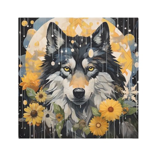 Servilletas de tela Wolf 2 6 piezas 20 x 20 pulg poliéster miniatura 1