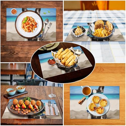 Set de table lavable en PVC motif bouledogue imperméable - 6