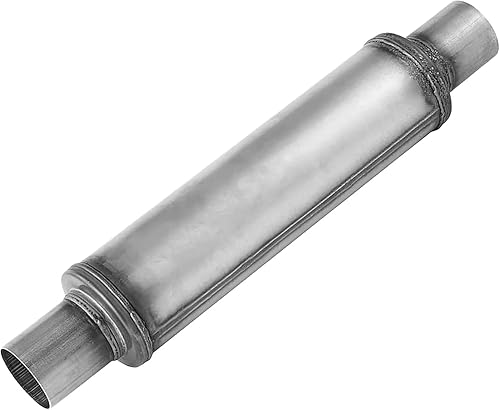 Vista 13 de Silenciador de escape de entrada/salida de 5,7 cm, silenciador universal de 5,7 cm de acero inoxidable, diseño recto de alto rendimiento