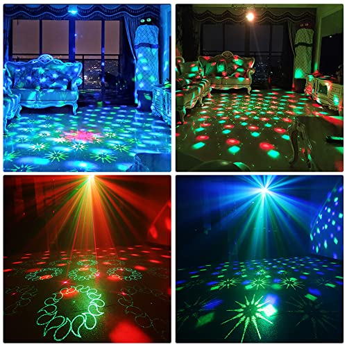 Buclhoz Sound Activated Party Lights Disco Ball Light Led Laser 2 In 1 Stage Lighting Rotating Strobe Suitable For Indoor Home Party Decorations Bedroom Dj Room Karaoke Christmas Dance Parties (Black) #TOP1