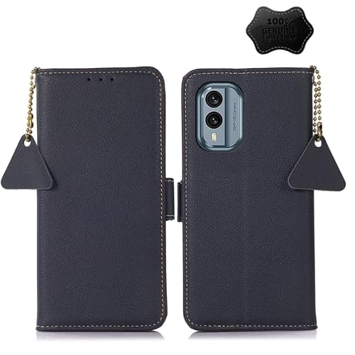 For Nokia X30 5G Side-Magnetic TJ Genuine Leather RFID Phone Case