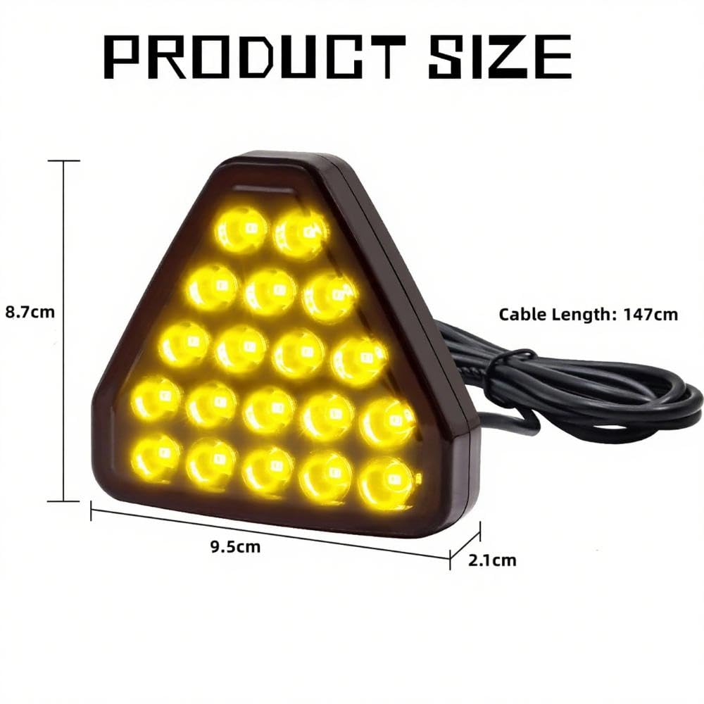 Luce posteriore a LED per auto, triangolare, ad alta posizione, terza luce di stop, universale, per auto, SUV, ATV, camion, 1 pezzo