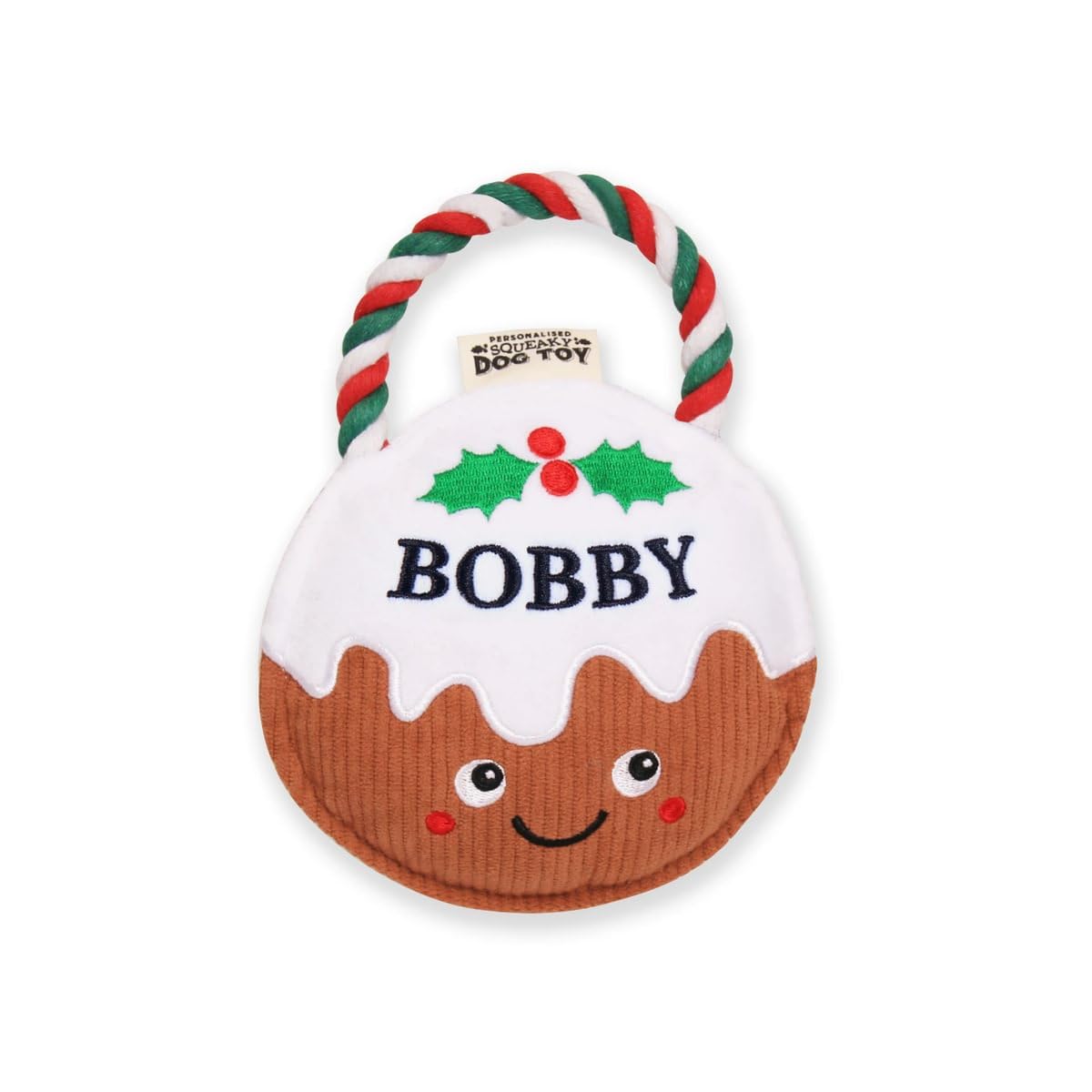 History & Heraldry Personalised Christmas Pudding Dog Toy (Bobby) — image 1