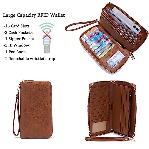 Image of Women Large Crossbody Bags Ladies Satchel Shoulder Handbags Purse and Wallet Set for Women Totes Hobo Purses