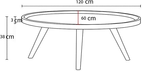 Miniatura 2 de Rustic Oval Coffee Table Mid Century Modern Nesting Tables Sofa Table Living Room Bedroom Home Office Dining Room Coffee Shop 47“