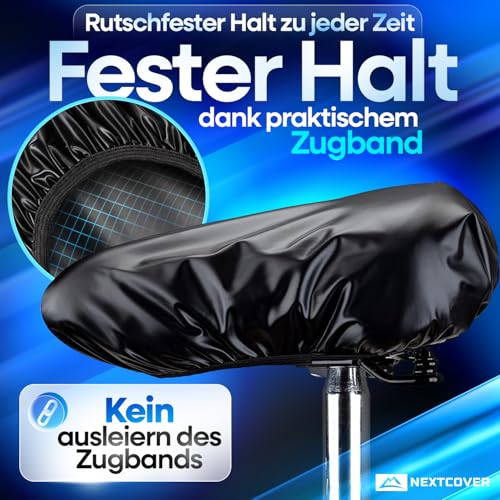 NEXTCOVER® Universal Sattelbezug Fahrrad 2er Set I 100% Wasserdicht I Regenschutz I Fahrradsattel Überzug Sattel I Sattelüberzug Fahrradsitz I Satteldecke I Sattelschutz wasserdicht Fahrrad
