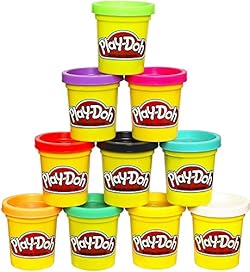 Play-Doh Bulk 10-Pack Case of Assorted Colors, Christmas Stocking Stuffers, Party Favors for Girls & Boys, Kid
