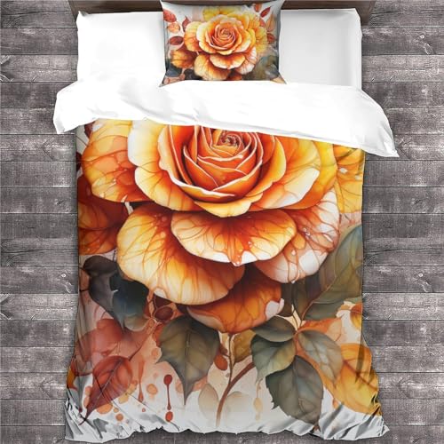 Housse de couette 135x200cm rose en microfibre avec impression 3D