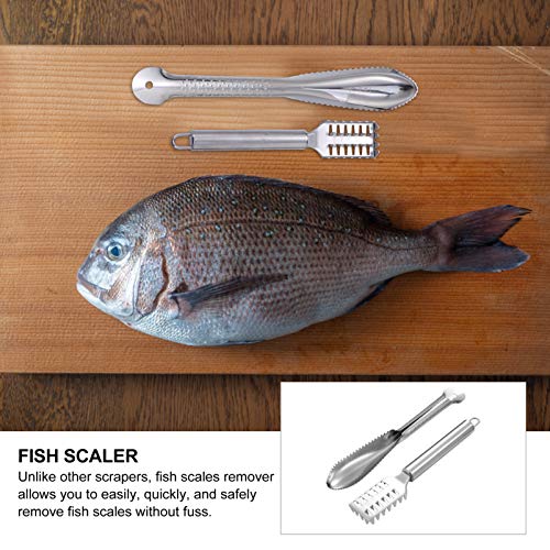 Hemoton 2Pcs Escamador de Peixe Mais Rápido Faca de Marisco Dente de Serra Ferramenta de Cozinha Lim