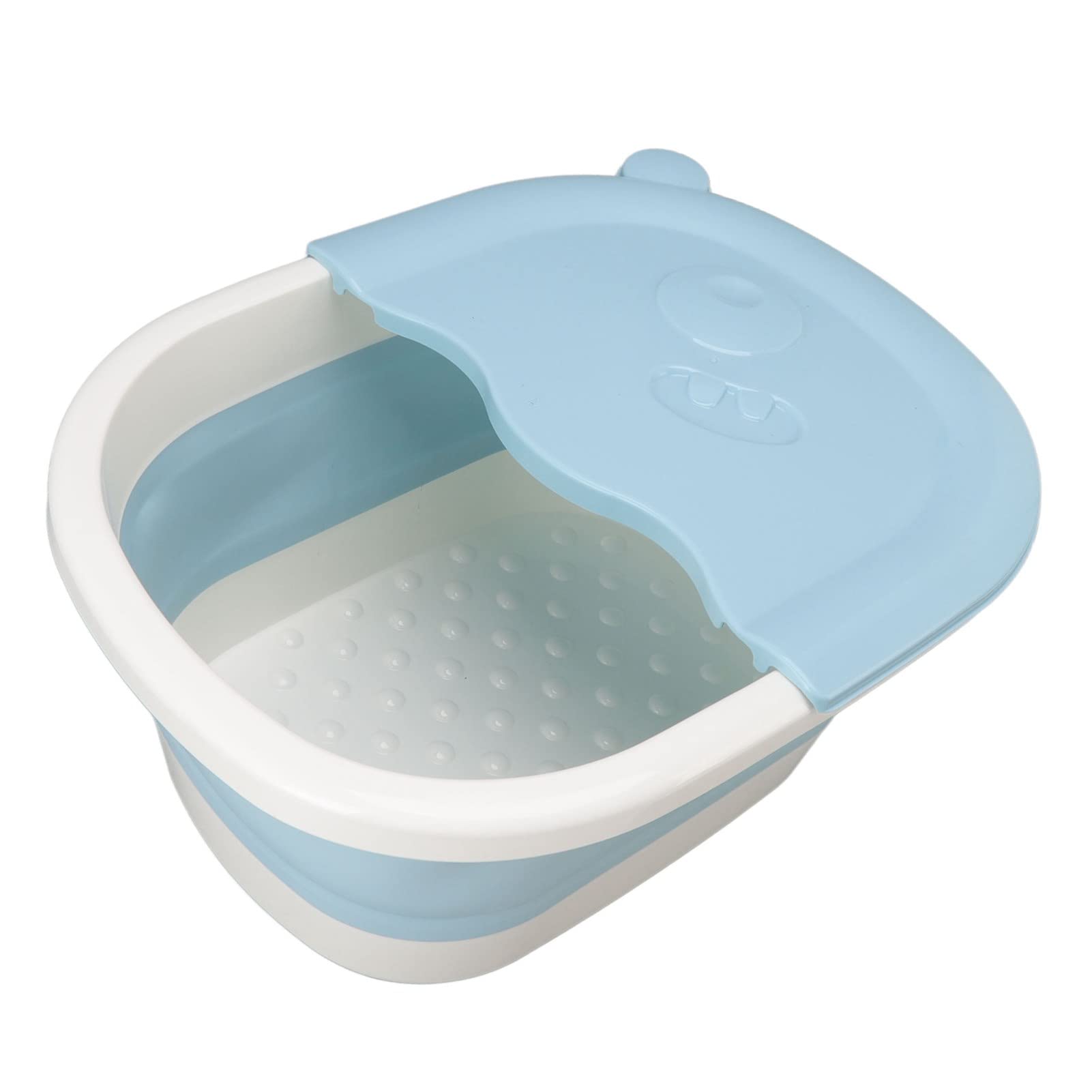 SIXRUN Bañera para Remojo de Pies Bañera Plegable para Pies Cubo de Baño para de Plástico con Pared Alta Fácil Almacenamiento Lavabo Multiusos para Pedicura en el Hogar Niños y Familia (BLUE)
