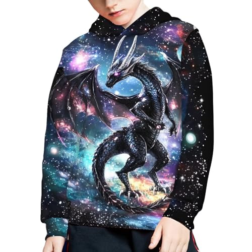 Image of WELLFLYHOM Boys Hooded Sweatshirts Hoodie Pullover Cool Graphic Crewneck Blouses Size 6-16