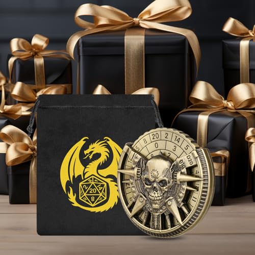 Dados Spinner DND Anticaídas con Ruleta de Calavera Metálica y Giro de Dedos 5