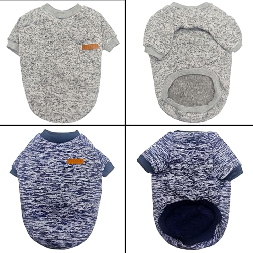 OYIWINMI Hundepullover 2 Stück, hundepullover kleine Hunde hundemantel für Fleece hundejacke Pullover Hund Chihuahua Kleidung hundekleidung klein hundepulli Katzen wintermantel hundebekleidung (S)