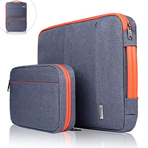 Voova 14-15.6 Inch Laptop Sleeve Bag Cover Special Design Waterproof Computer Protective Carry Case with Detachable Accessory Pocket Compatible with Chromebook, MacBook Pro Retina 15", HP, Dark Gray