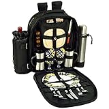 Picnic at Ascot Deluxe Equipped 2 Person Picnic Backpack with Coffee Service (Paris)