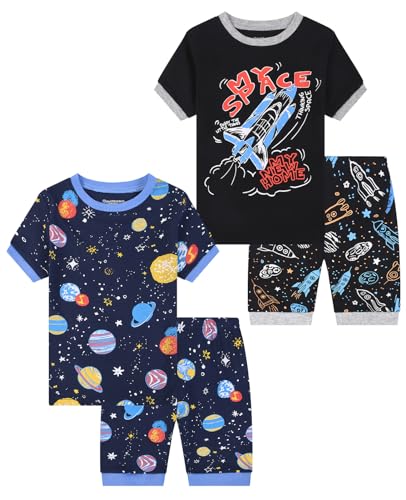 Benaive Boys Summer Pajamas 4 Pieces Kids Pajama Shorts Toddler Boy Pjs Cotton Sleepwear Size 10 - image 1