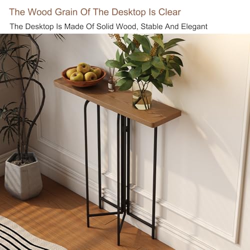 Consola estrecha estilo granja con diseño funcional para decoración de salón 5