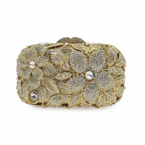 Image of Luxury Crystal Clutch Purse for Women Rhinestone Handbag Formal Party Evening Bag Sparkly Bridal Flower Purse