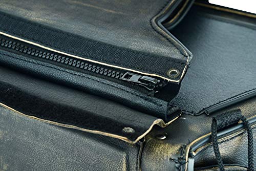 Bikers Place Motorcycle 2 Pc Large Throwover Distressed Brown 100% Leather Saddlebag 2 Strap Waterproof Harley #TOP4