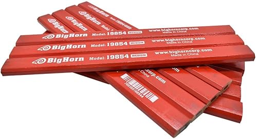 Big Horn 19854 - Lápiz de carpintero de 7 pulgadas de largo x 9/16 pulgadas de ancho, paquete de 12 unidades