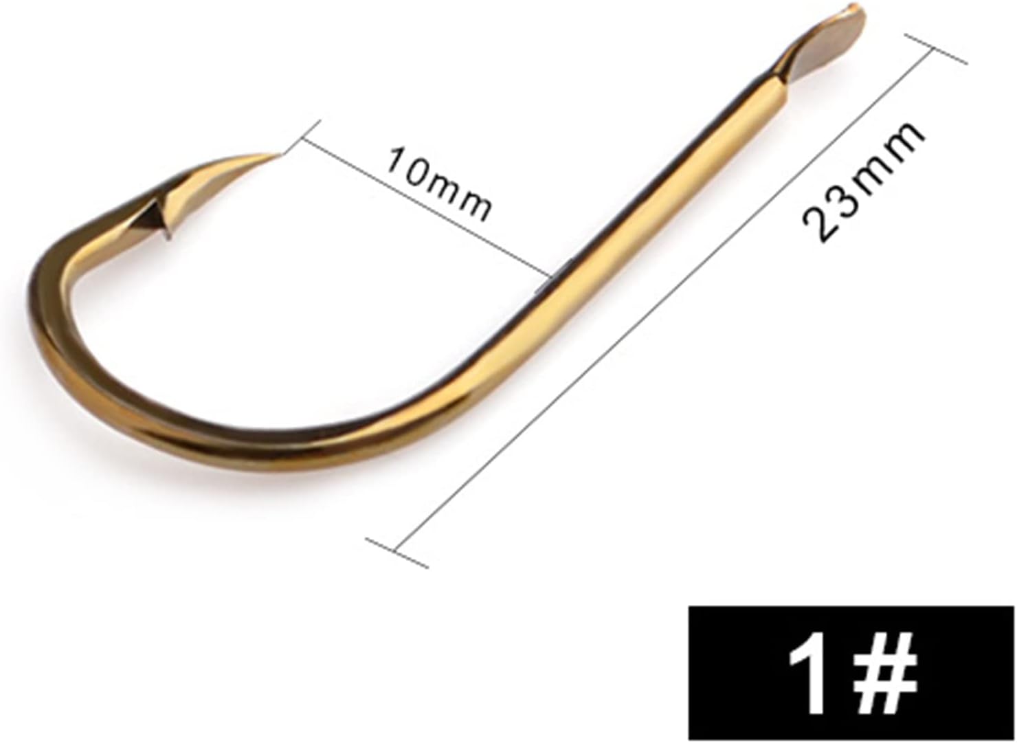 Fish Hooks 100pcs High Carbon Steel Fishing Hook 1#-10# Single Hook Flattde Round Bent Hooks Gold Hooks Fishing Accessories (Color : Size 1)