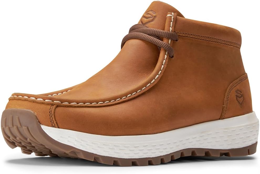 SUREWAY Men's Chukka Boots,Lightweight Durability Leather Moc Toe Work Boots,Fashion Hiking,Driving Shoes,Chelsea Boots for All-Weather Comfort (Office,Casual,Dress)