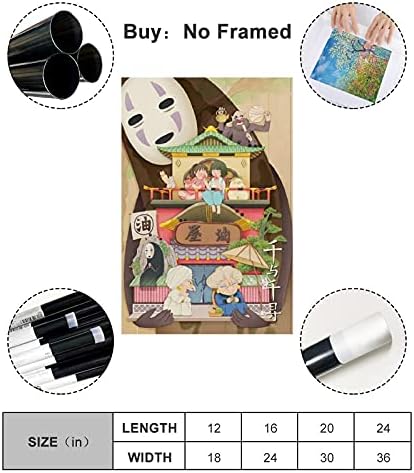 Anime Studio Ghibli Spirited-away Vintage Poster Poster Decorative Painting Canvas Wall Posters And Art Picture Print Modern Family Bedroom Decor Posters 20x30inch(50x75cm)