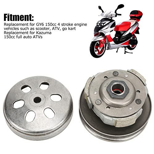 Conjunto de embreagem traseira de scooter, liga de metal de alta dureza 19 estrias Conjunto de embre