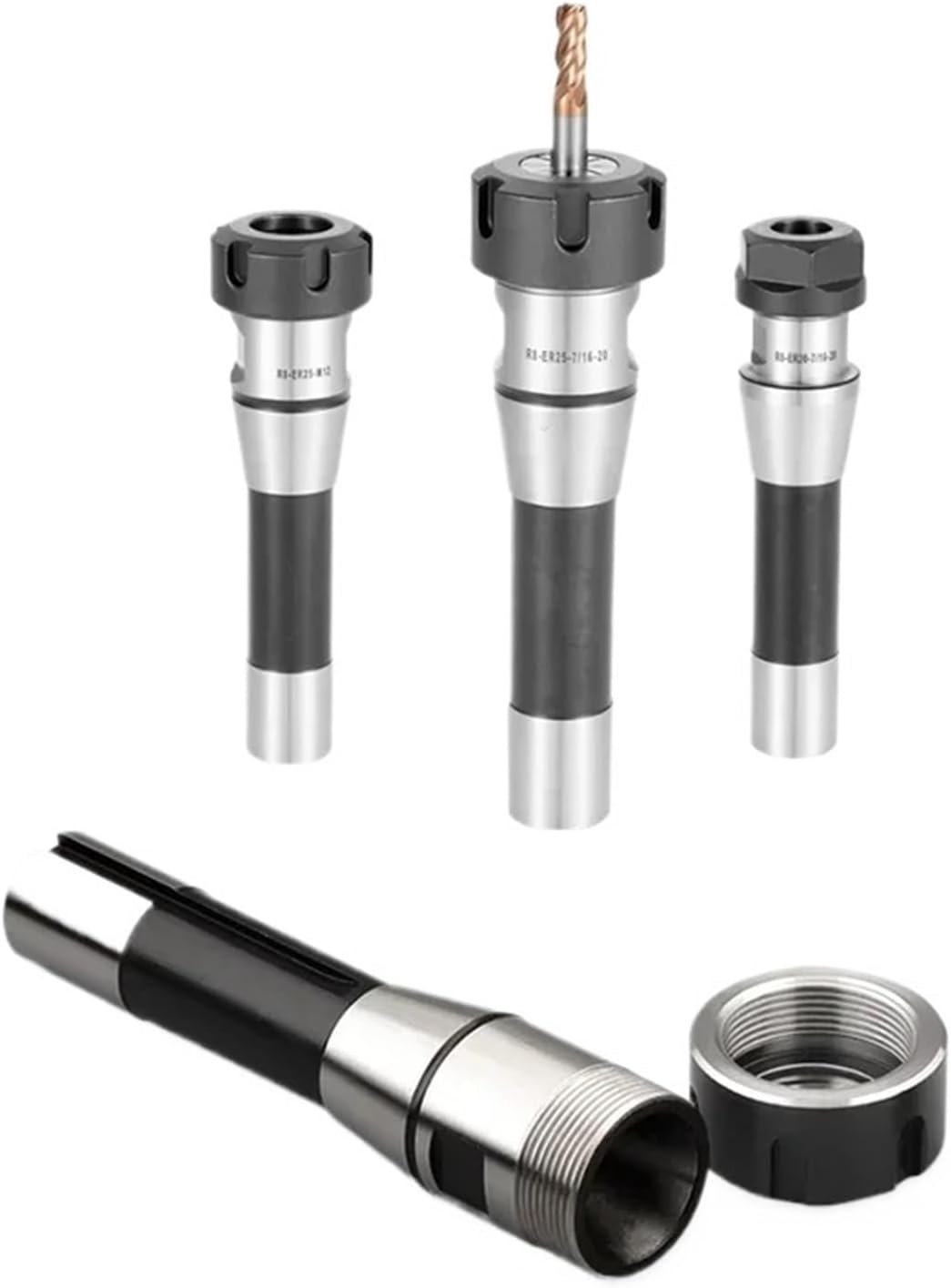 1pcs ER16 ER20 ER25 ER32 ER40 Collet Chuck A M UM Nut Tool Holder M12 Thread 7/16 Milling Machine Tool Holder Taper Shank(R8-ER32UM-M12)