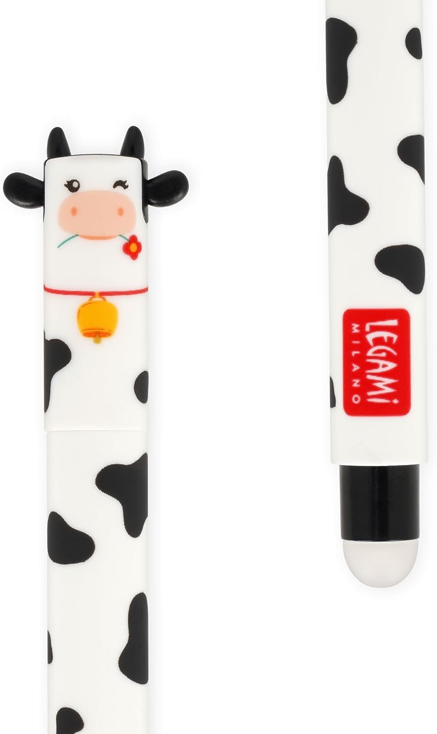 LEGAMI - Farmset Double Pack of 4 Gel Gel Pens Farm Sweet Farm Pens with Heat Sensitive Erasable Ink Black Pink Green Red Erasable 0.7mm Tip