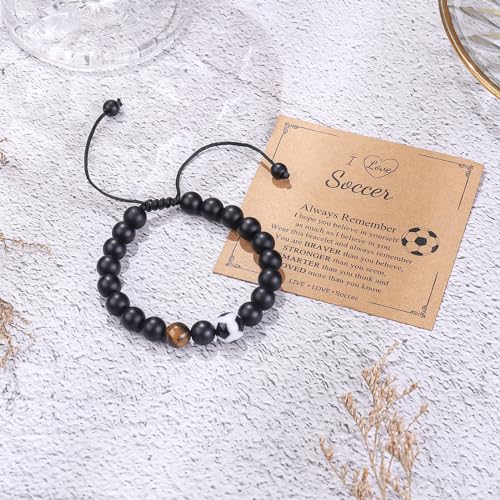 BABORI Soccer Gift for Soccer Players Lover Fans Men Soccer Accessories Bracelets Stuff for Teams Gifts End of Season Party Birthday Gifts for Son Grandson Teammates - Thumbnail 4