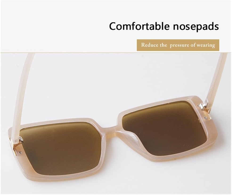 Retro Big Rectangle Frame Sunglasses Women Lenses Men UV400 Shade Protection Eyewear Vintage