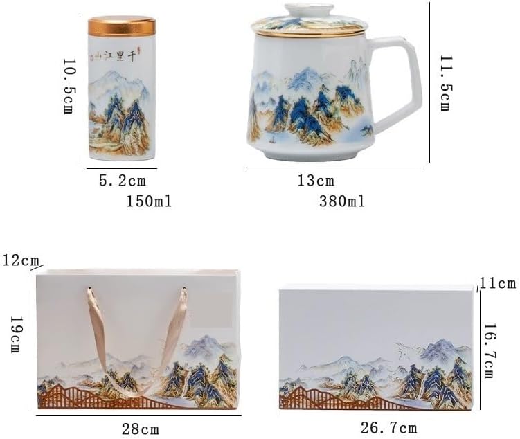 GSOUL Kungfu Tea cup Tea And Water Separation Cup Large Capacity Office Qianli Jiangshan Home With A Lid Filter Ceramic Personalized Cups Small Tea Cups