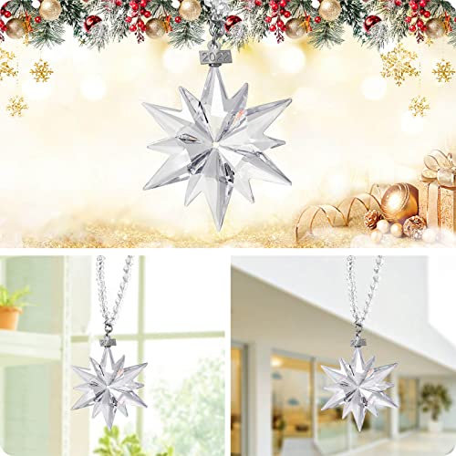 Fancyoung Crystal Snowflake Pendant Snow Ornaments 2022 Party Window Decor Christmas Decoration Wedding Hanging Ornament, Clear #TOP5