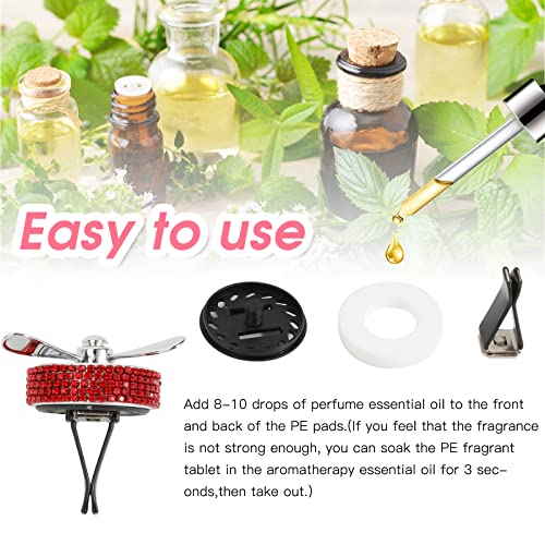Ootsr Bling Car Air Fresheners,Cute Rotating Propeller Air Freshener,Car Air Outlet Vent Freshener Decoration,Aromatherapy Essential Oil Diffuser Scent Car Interior Accessories(Red) #TOP3