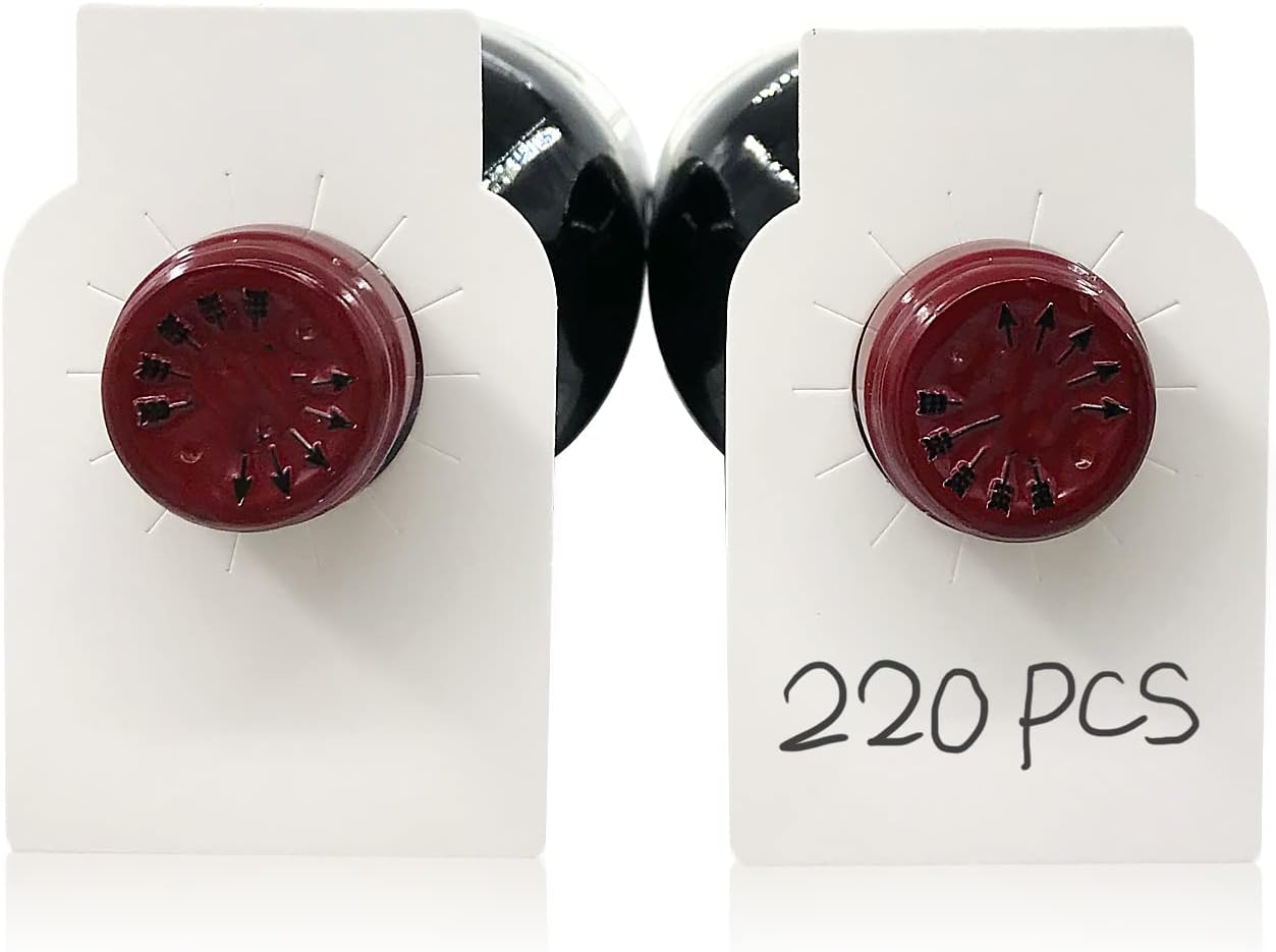 220 Count Disposable Double Sided Wine Bottle Tags, Paper Wine Cellar Labels for Wine Racks and Cellars,White Paper Wine Bottle Tags