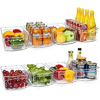 8-Piece Hoojo BPA Free Refrigerator Organizer Plastic Bins