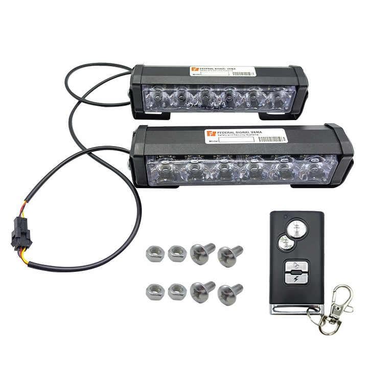 Image of AutoBizarre LED Front Warning Light 12 V Federal Signal Flash Light Red Blue White Grille Flashing Strobe Light Bar For All Cars