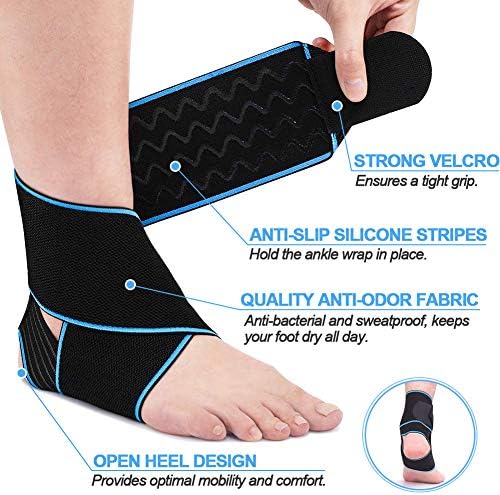 Beister Adjustable Compression Ankle Brace, Elastic Foot Support Wrap, Sprains Foot Brace for Sports Protect, Arthritis, Plantar Fasciitis, Achilles Tendonitis - 1