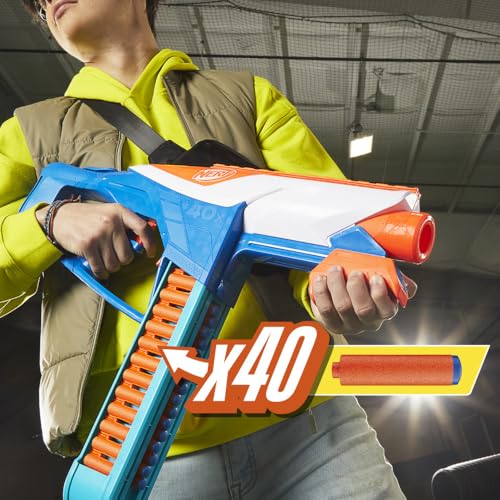 Nerf N Series Infinite Blaster und 80 präzise N1 Darts, Spannschlitten für Präzision und abnehmbares Gurtmagazin, für fortgeschrittene Spieler ab 8 Jahren
