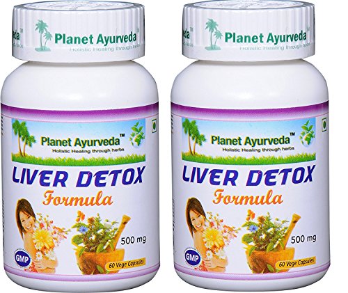 Liver Detox Formula - 2 Bottles (Each 60 Capsules, 500mg) - Planet Ayurveda