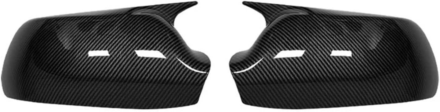 Kiyah Compatible For Mazda 2 3 6 2003 2004 2005 2006 2007 2008 Rearview Side Mirror Cover Wing Cap Exterior Door Rear View Case Trim Carbon Fiber (Color : Gloss Black)