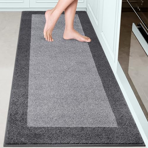 DOMUSTEX Waschbar Teppich Läufer, Eingangsteppich, Schmutzfangmatte Innen, rutschfeste Fussmatte für Küche, Schlafzimmer, Flur