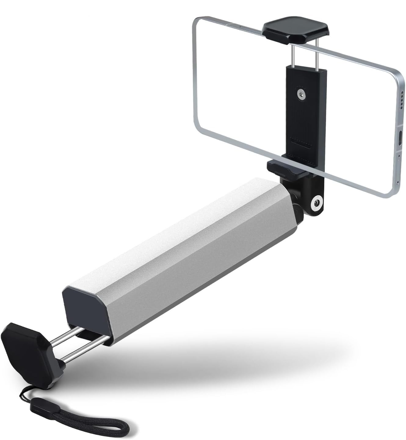 BROLAVIYA Aluminum Alloy Mobile Phone Stand, Adjustable Travel Phone Mounts For Desk, Car, Train, Airplane, 360 Degree Rotation,Portable Foldable Pocket Size for All iPhone and Android Phones - Silver-image-18