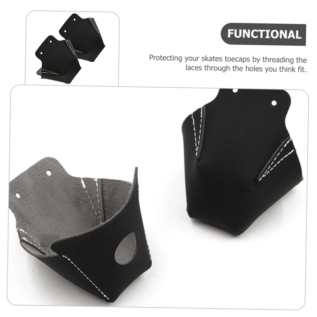 ibasenice Skate-Zehenschutz Kappen Separator Pads Schützend Beschützer Dein Für Bewachen Zehenschutz Rollschuhe Schlittschuhe Liefern Skates Zubehör Black Leder